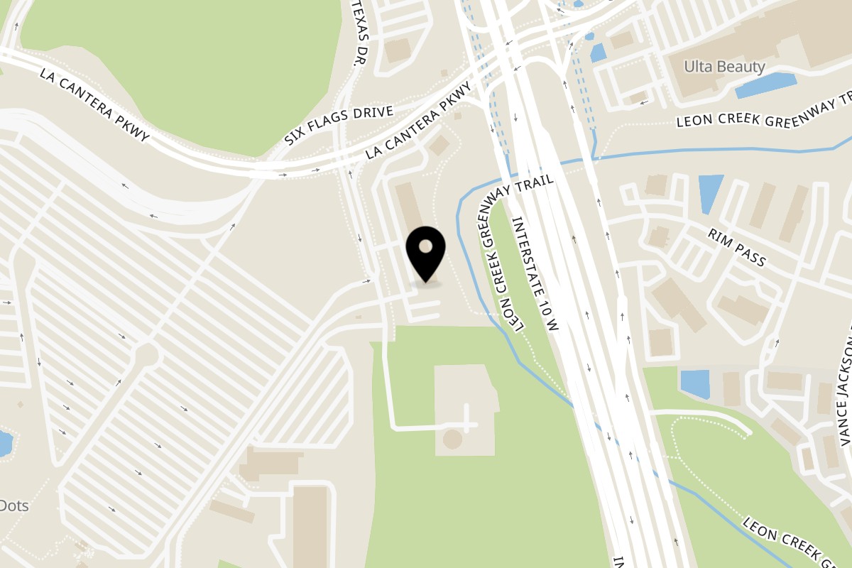 Map showing the location of Ming's La Cantera on 17022 Fiesta Texas Dr Ste 104 in San Antonio